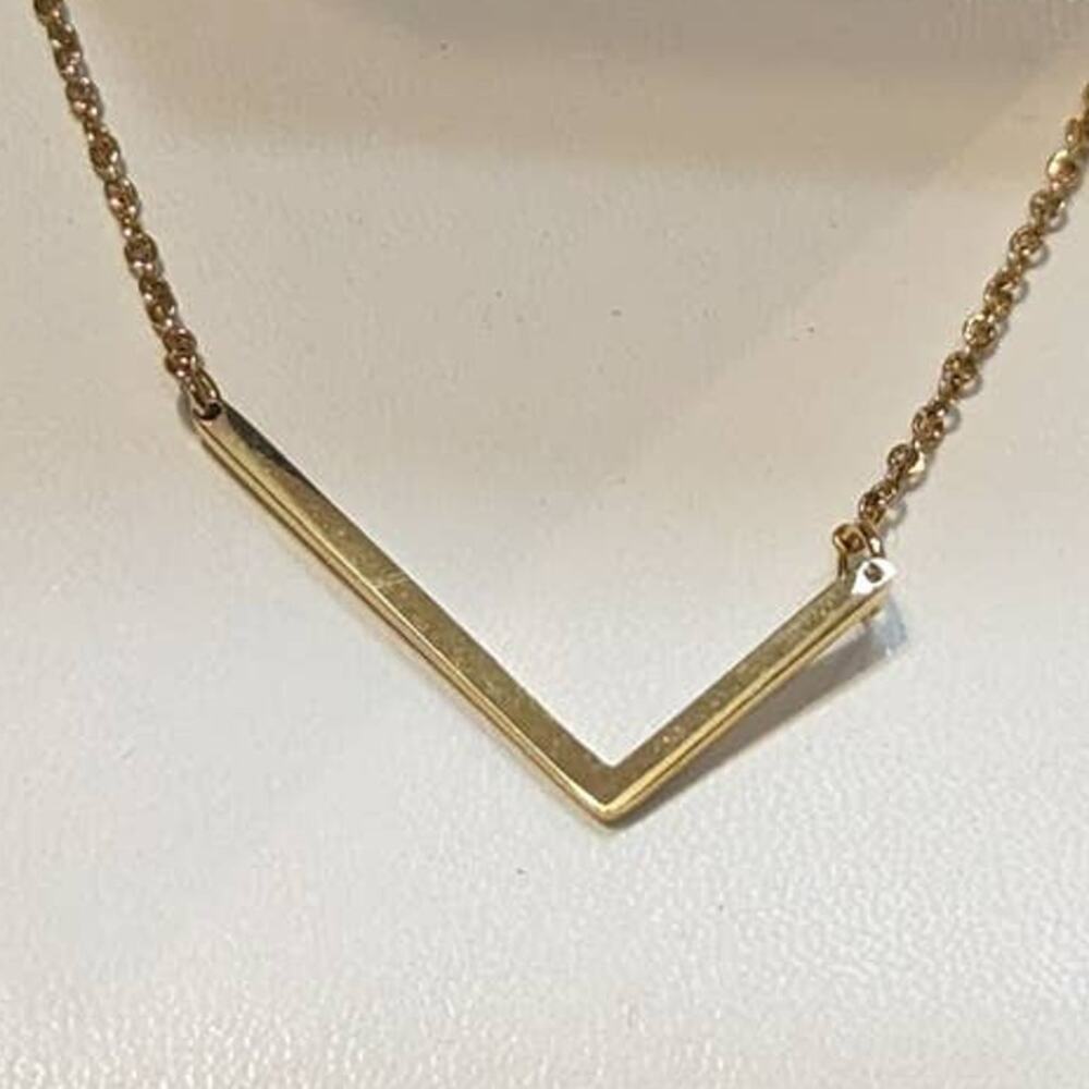 Savvy Cie Initial L 14kT Gold Plated Stainless Steel Chain Necklace NWT